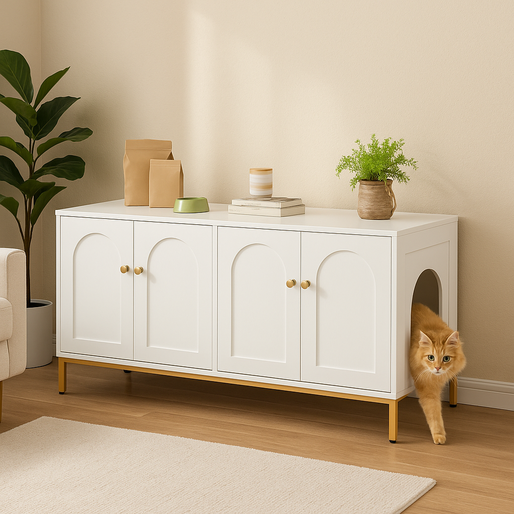 Meuble pour litière chat
