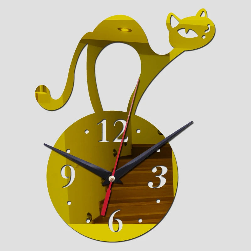 Horloge Murale Chat en Acrylique