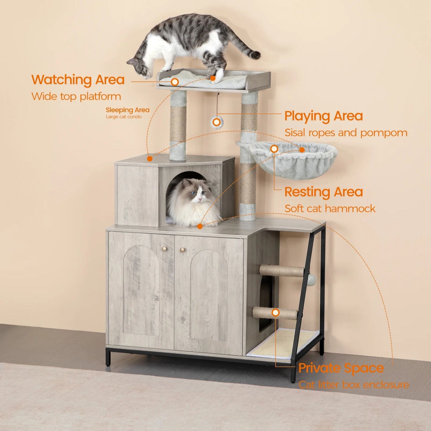 Meuble pour litière de chat