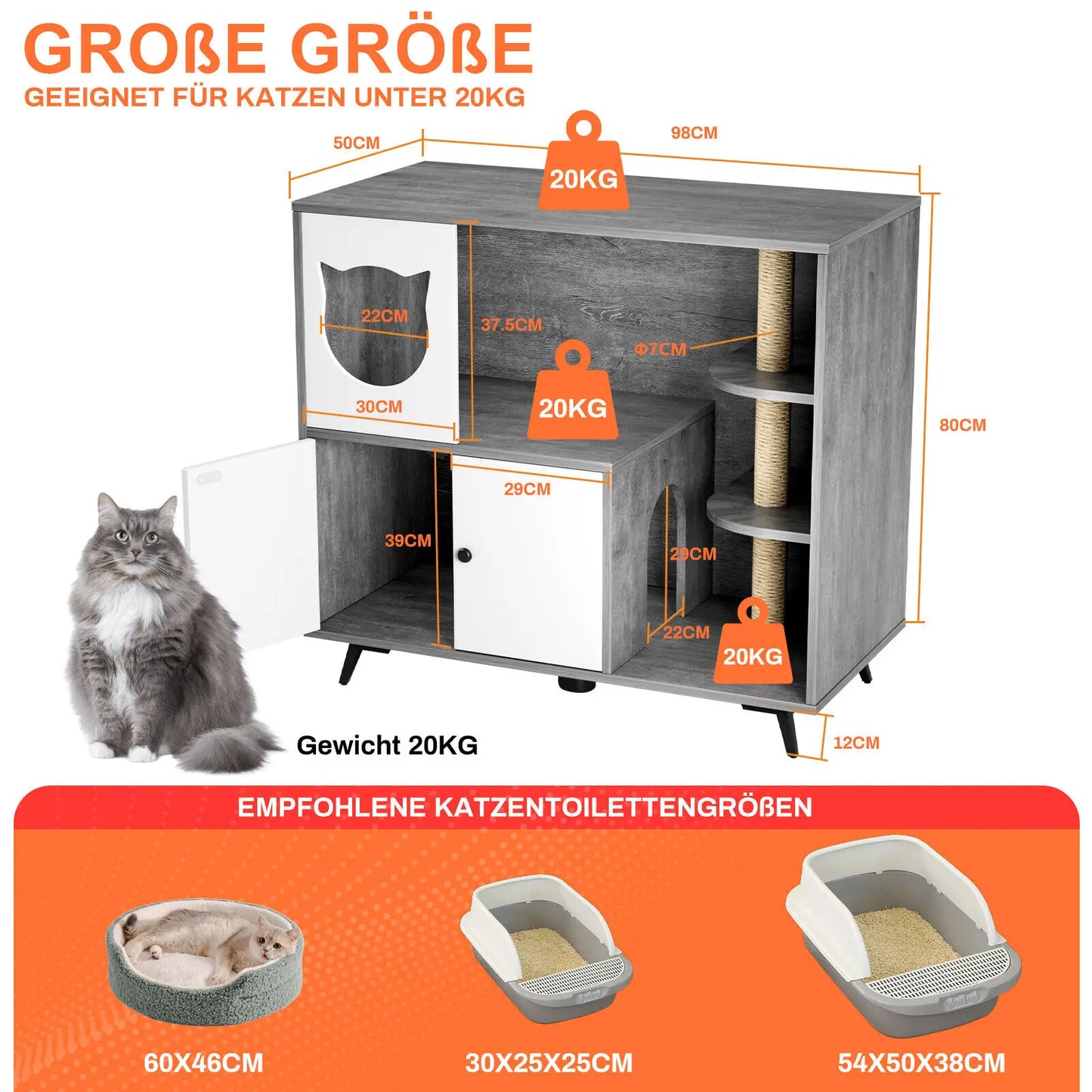Meuble litière à chat