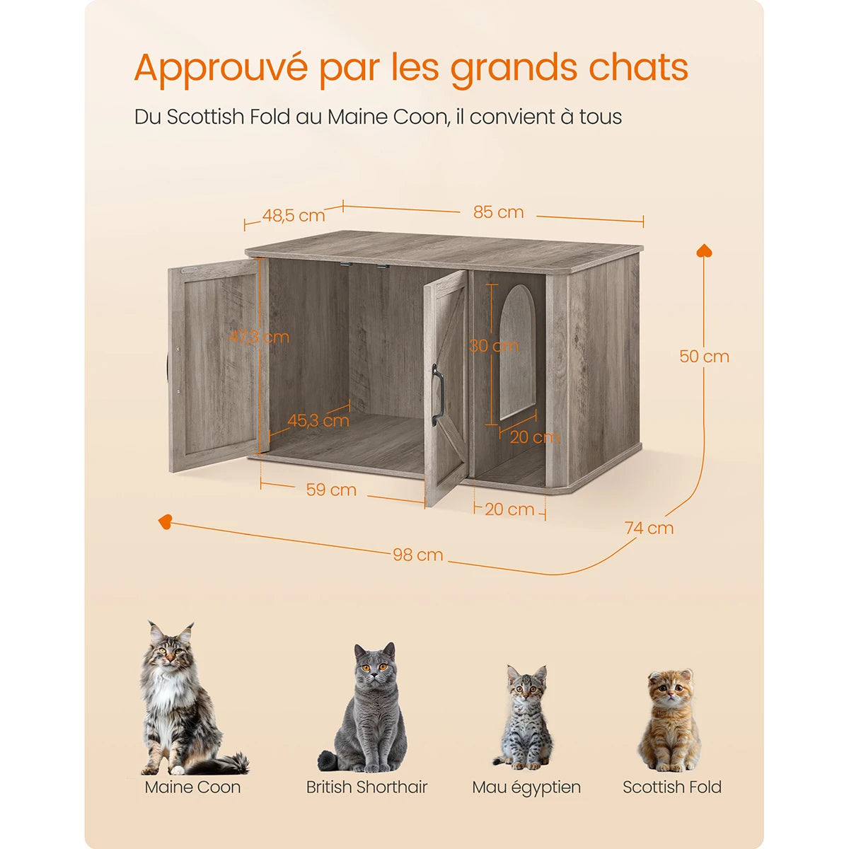 Meuble a litière pour chat