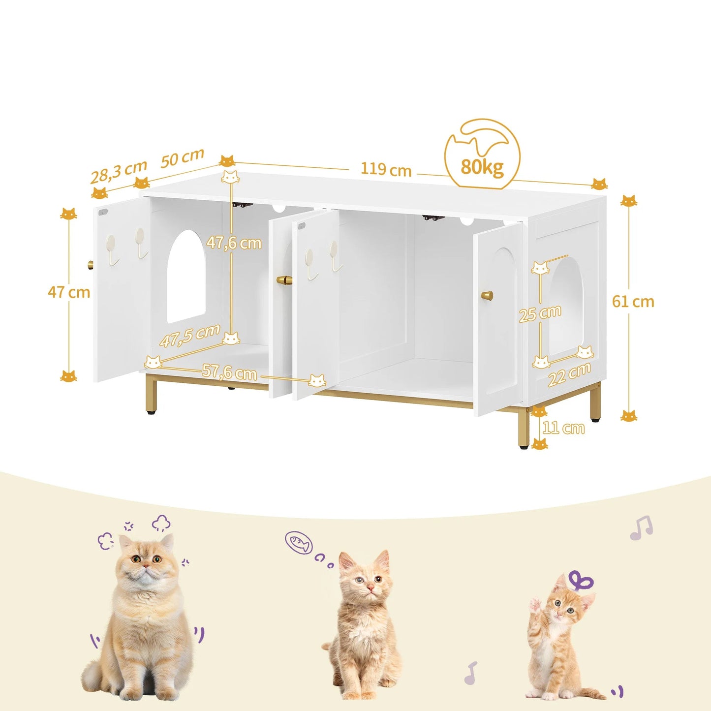 Meuble pour litière chat