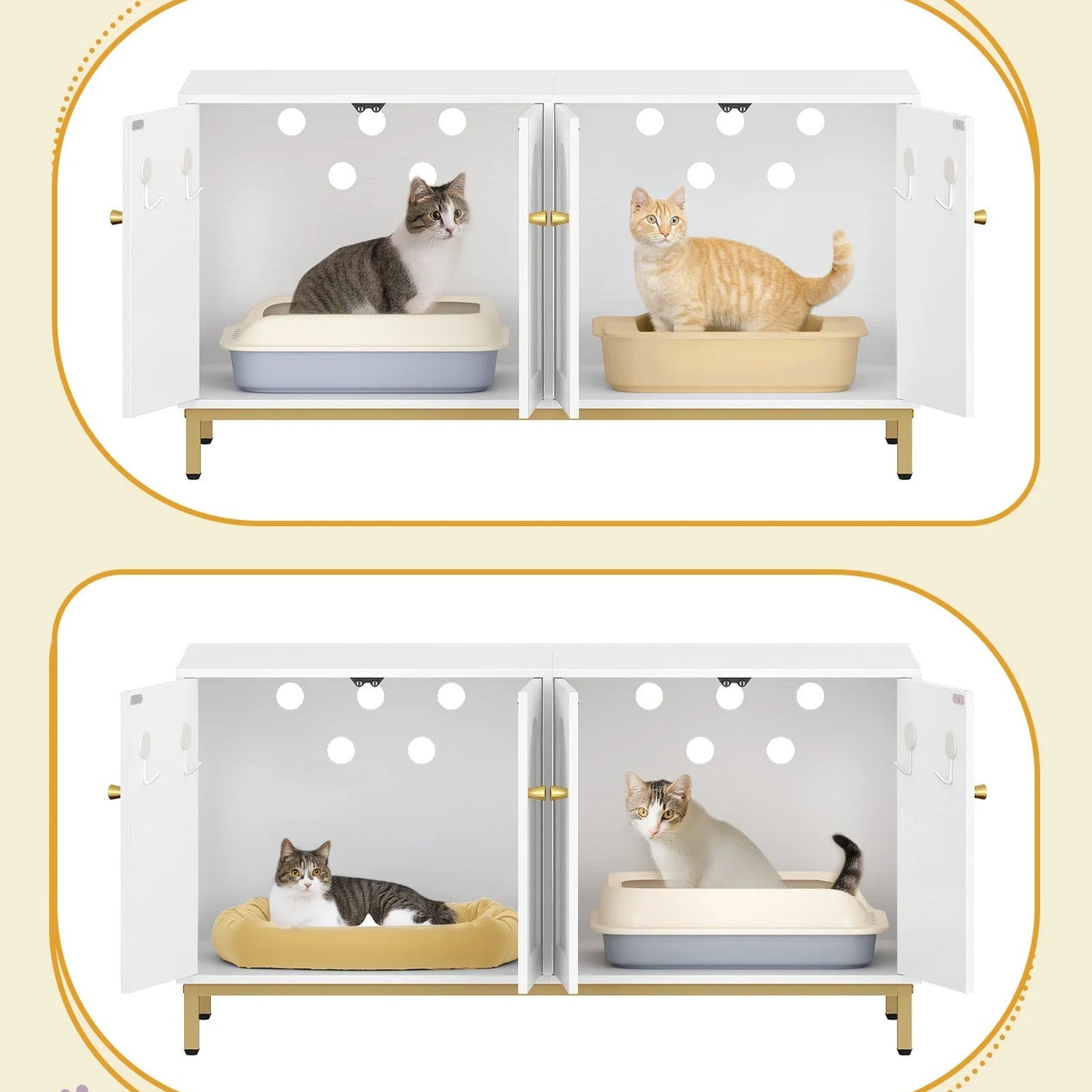 Meuble pour litière chat