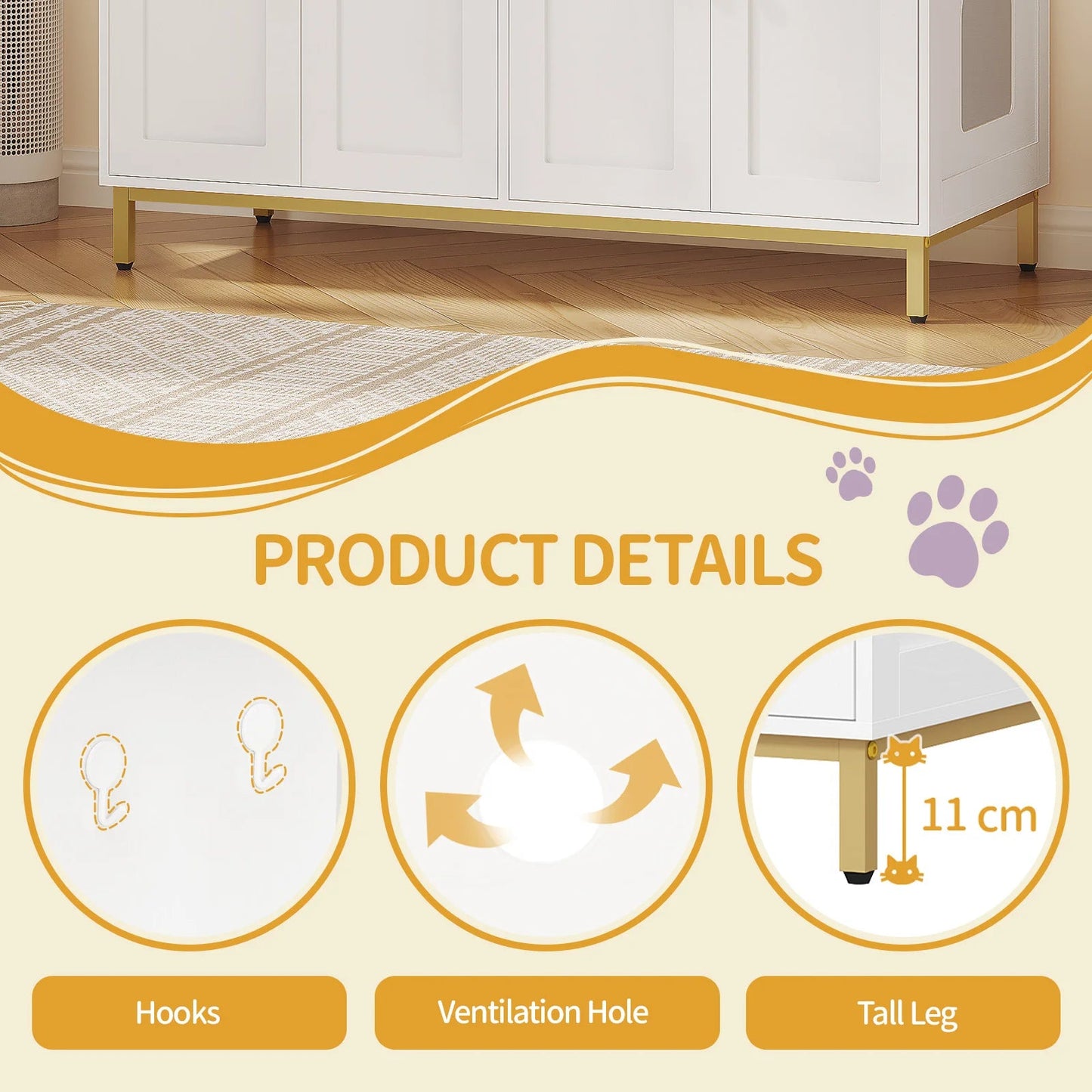 Meuble pour litière chat