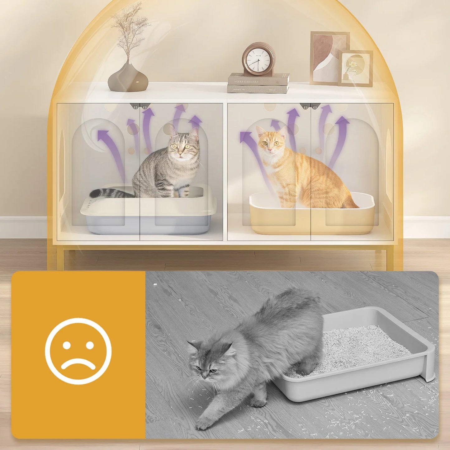 Meuble pour litière chat