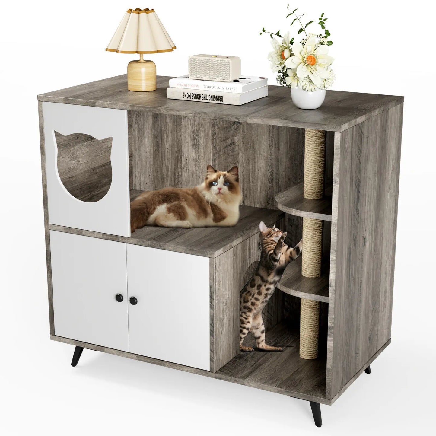 Meuble litière à chat