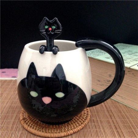 Tasse chat avec cuillère