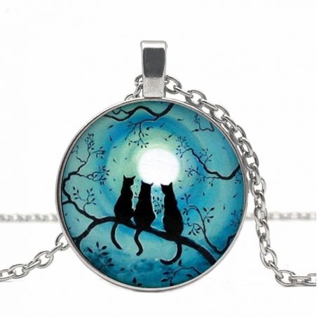 collier pendentif chat