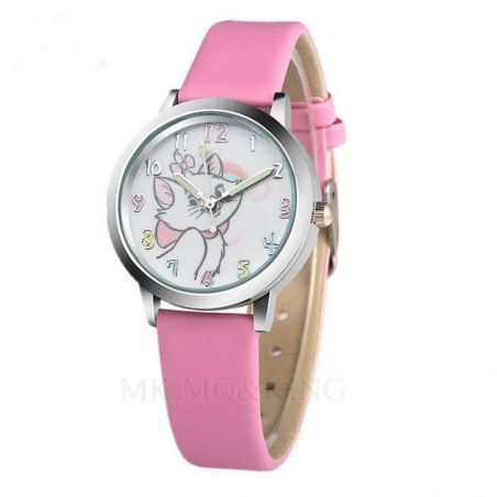 Montre chat rose