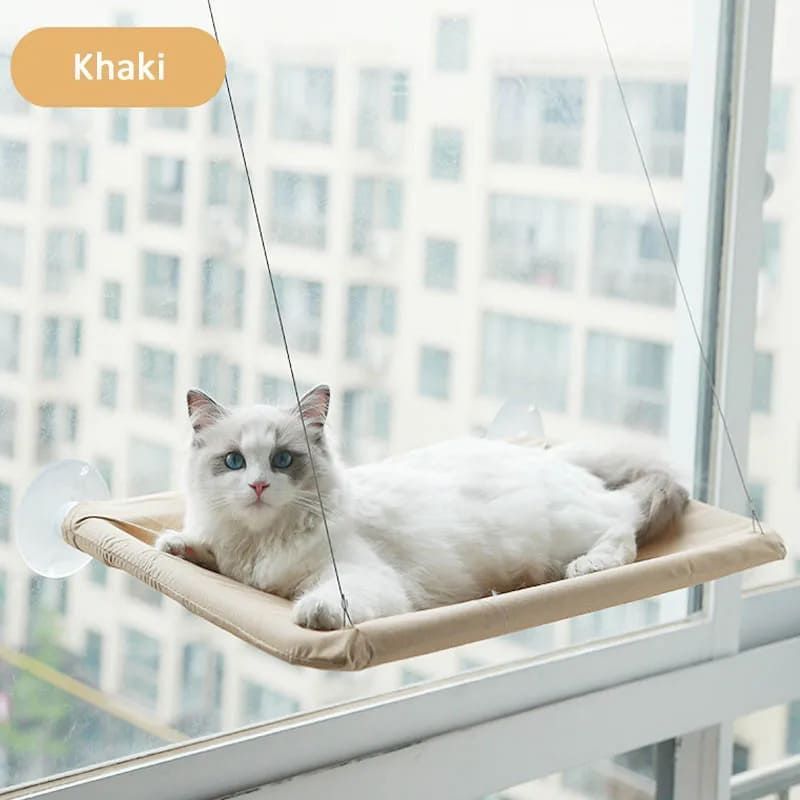 Hamac Chat Fenêtre - Livré avec une Couverture Douce ! Couleur Kaki