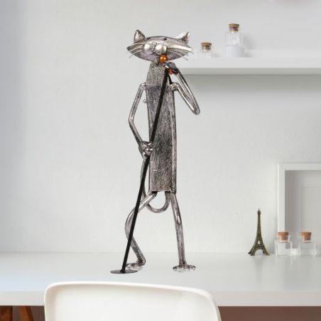 Statuette chat métal