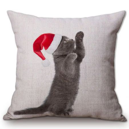 Housse coussin chat 45x45