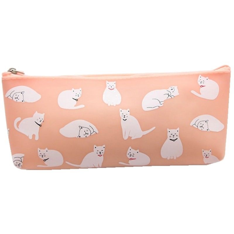 Achat trousse Chat en silicone - Fourniture scolaire kawaii Chat Couleur  Rose