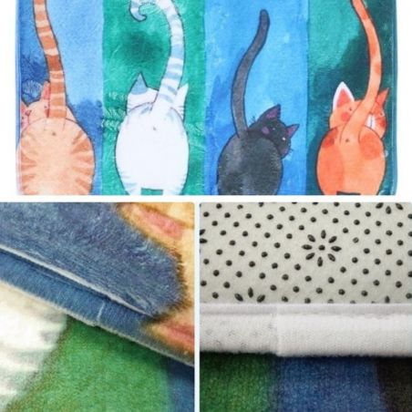 tapis pour salle de bain motif chat