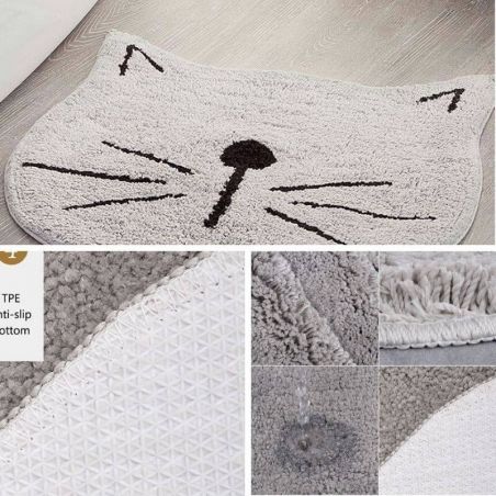Tapis salle de bain forme chat