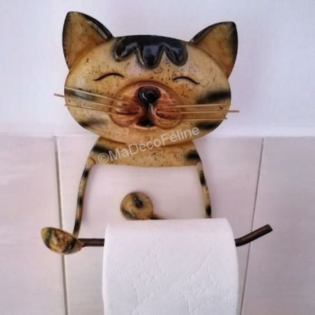 accroche papier toilette chat