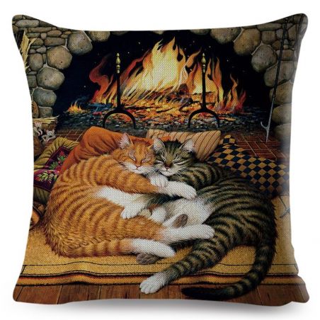 housse coussin chat 45x45