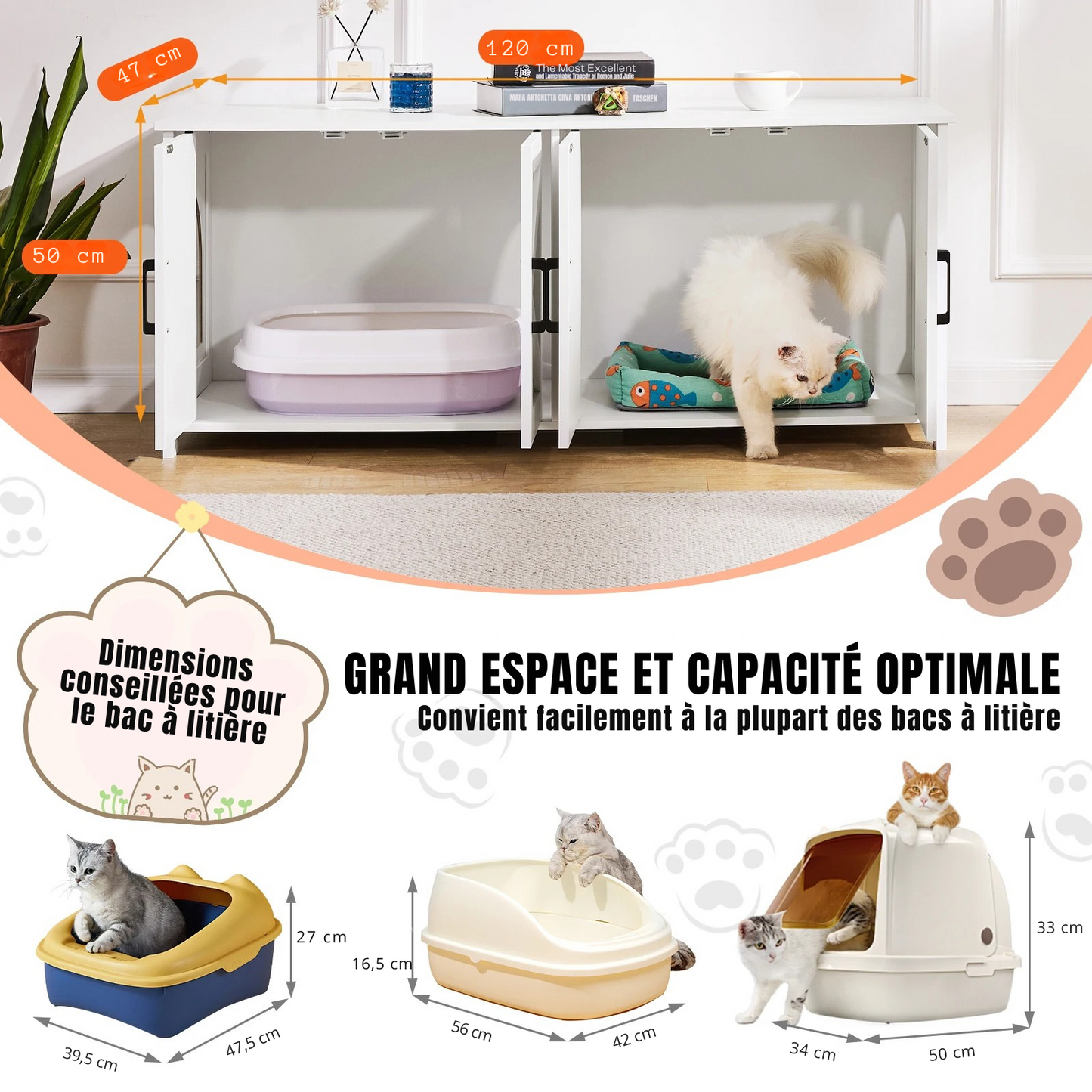 Meuble Litière Chat xxl