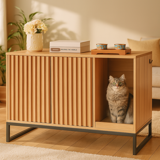 Meuble Litière pour chat en bois
