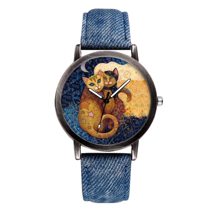 Montre chat femme