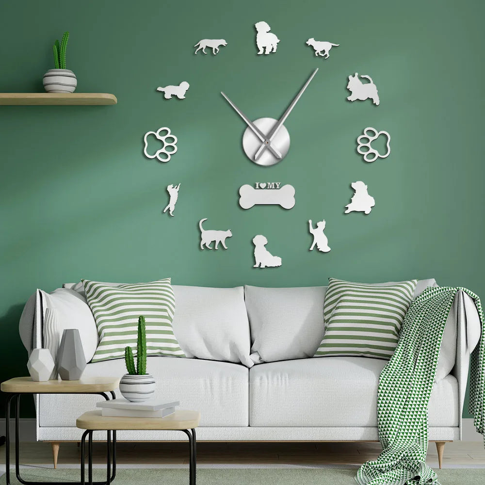 Horloge Chat Murale 3D