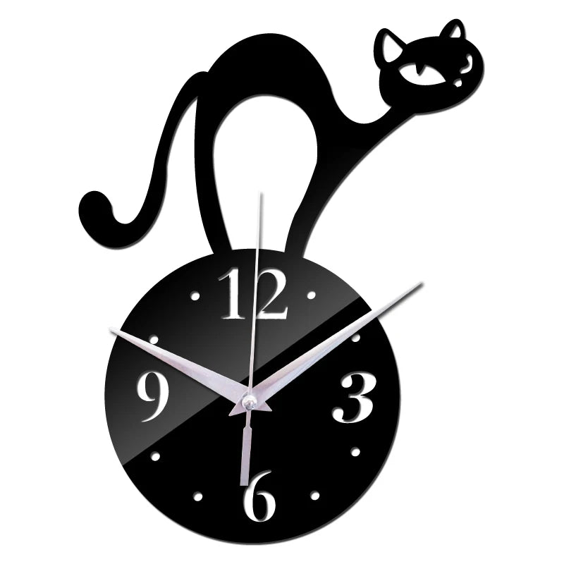 Horloge Murale Chat en Acrylique