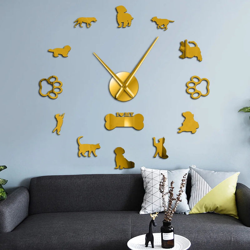 Horloge Chat Murale 3D