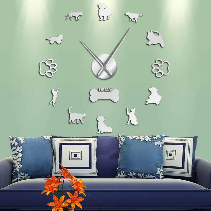 Horloge Chat Murale 3D