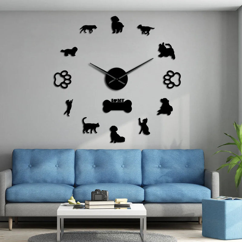 Horloge Chat Murale 3D