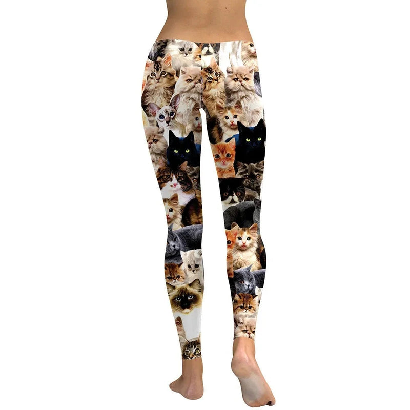 ﻿Pantalon Legging Chat Imprimé 3D