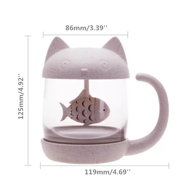 Tasse a Thé en Verre Chat