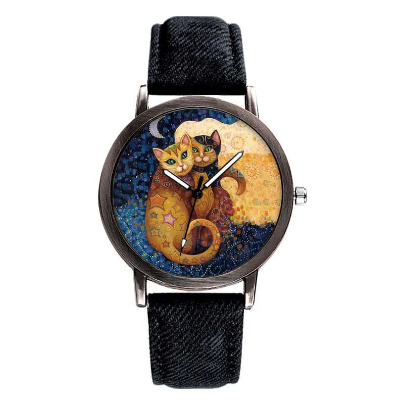 Montre chat femme