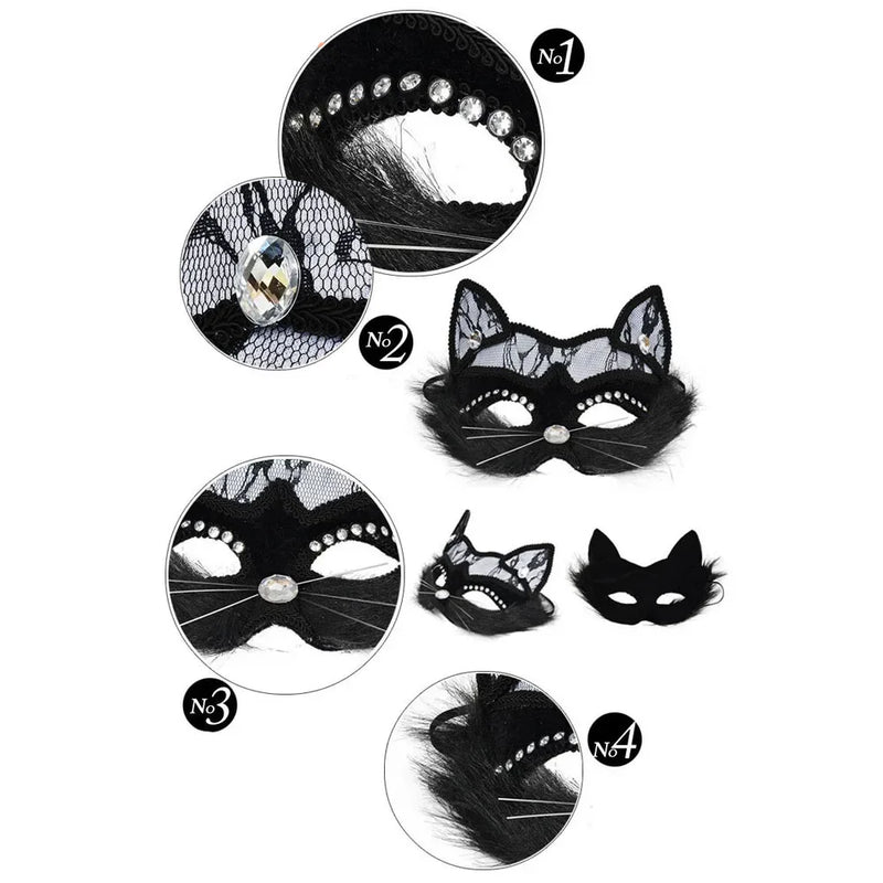 Masque Chat Dentelle Femme