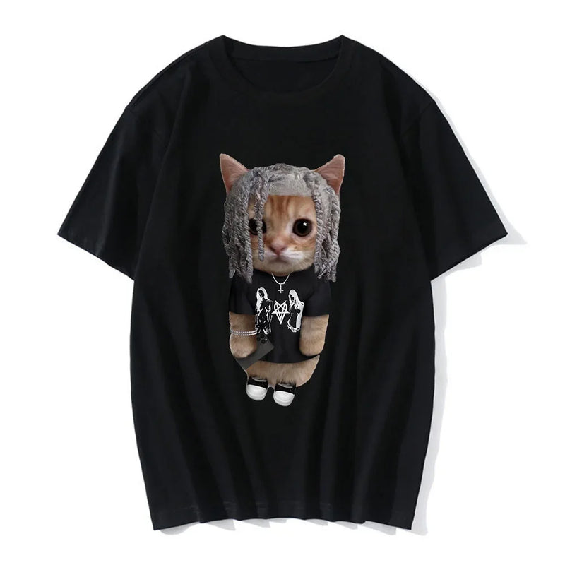 T Shirt Chat Debout Mignon Roux