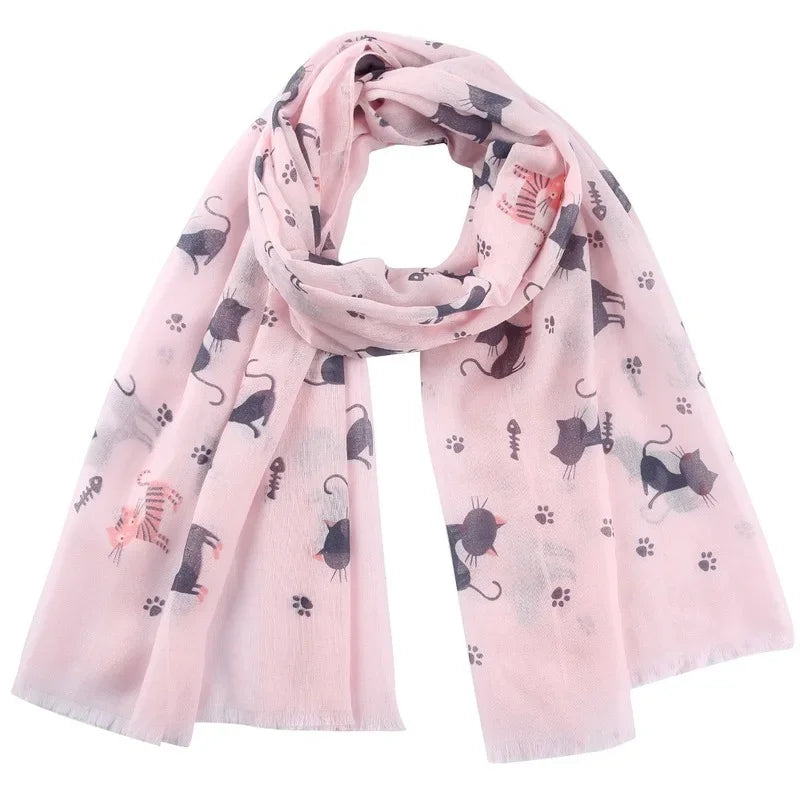 Foulard Femme Chat en Viscose