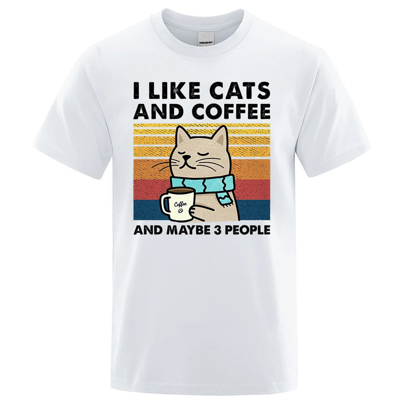 T Shirt Chat “J'aime Les Chats Et Le Café”