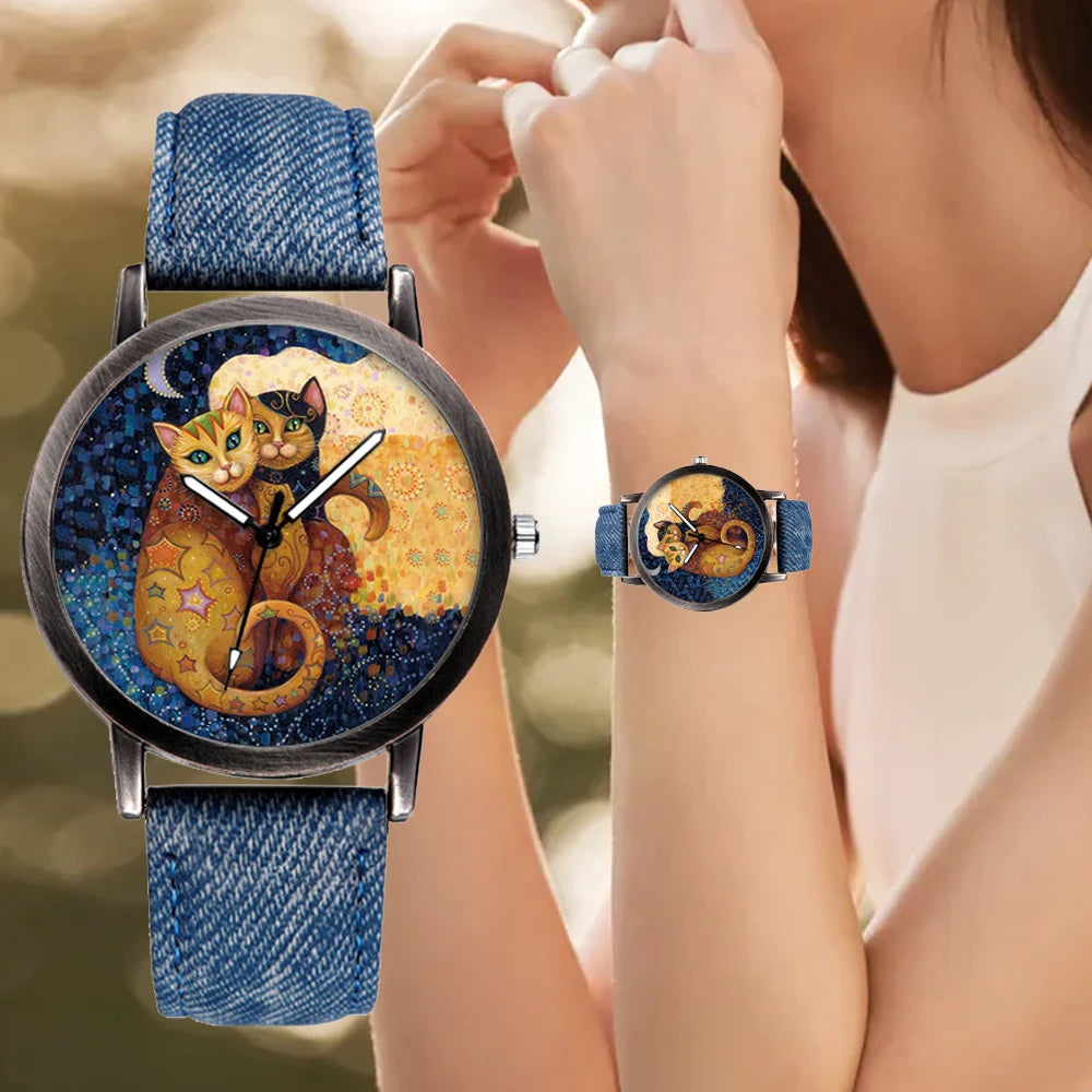 Montre chat femme