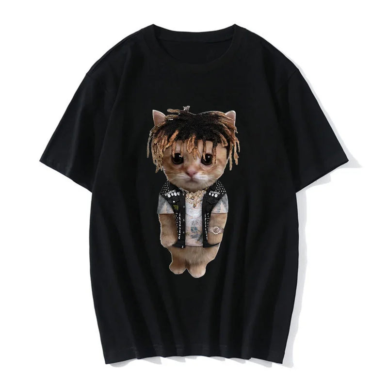 T Shirt Chat Debout Mignon Roux