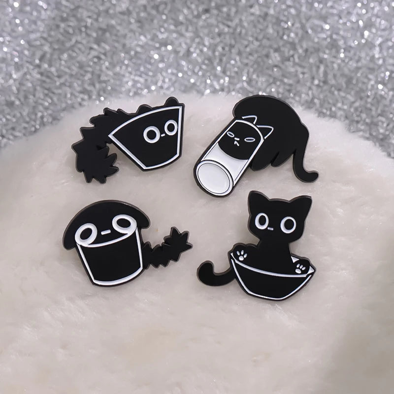 Broche chat noir