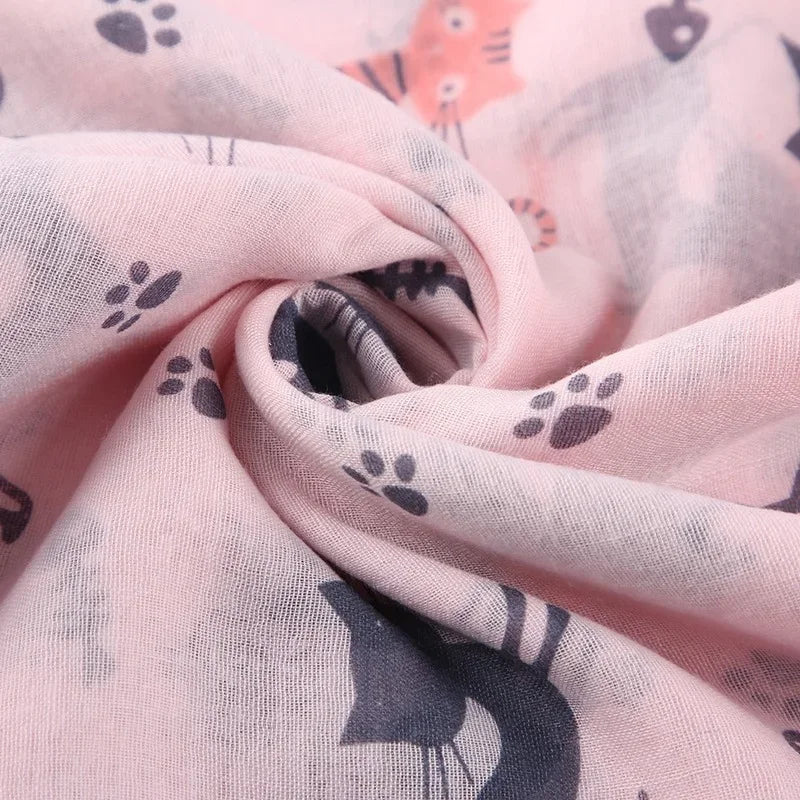 Foulard Femme Chat en Viscose