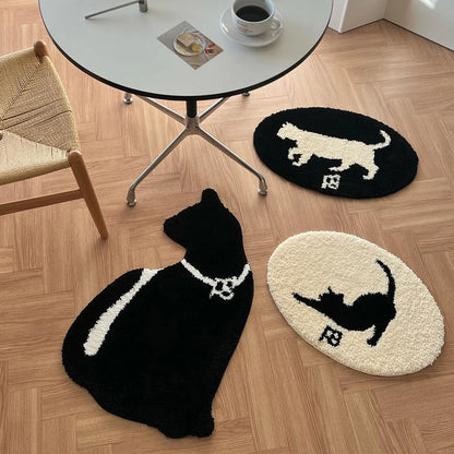 Tapis Motif Chat Ovale