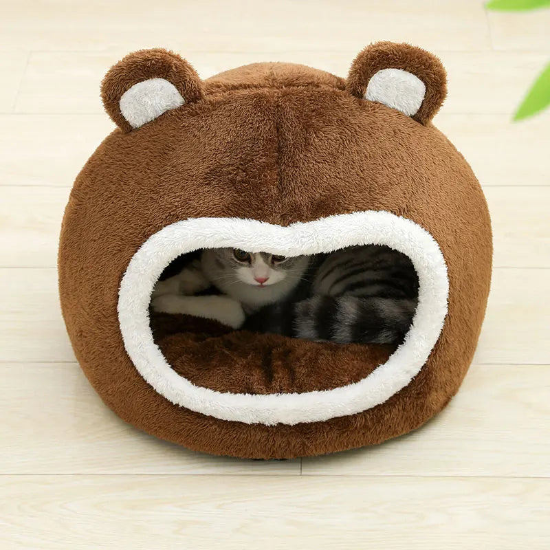 Niche Pour Chat en Peluche Marron