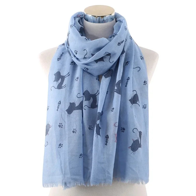 Foulard Femme Chat en Viscose