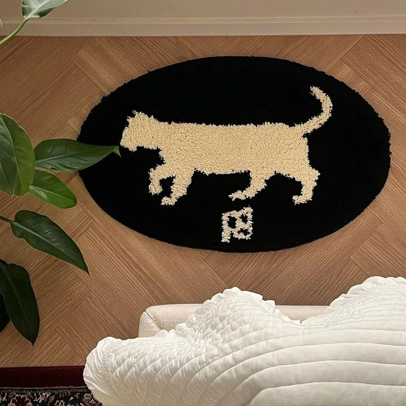 Tapis Motif Chat Ovale