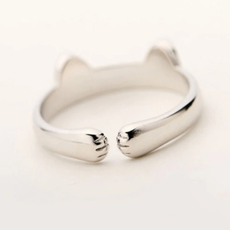 Bague chat en argent