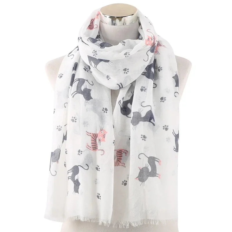 Foulard Femme Chat en Viscose