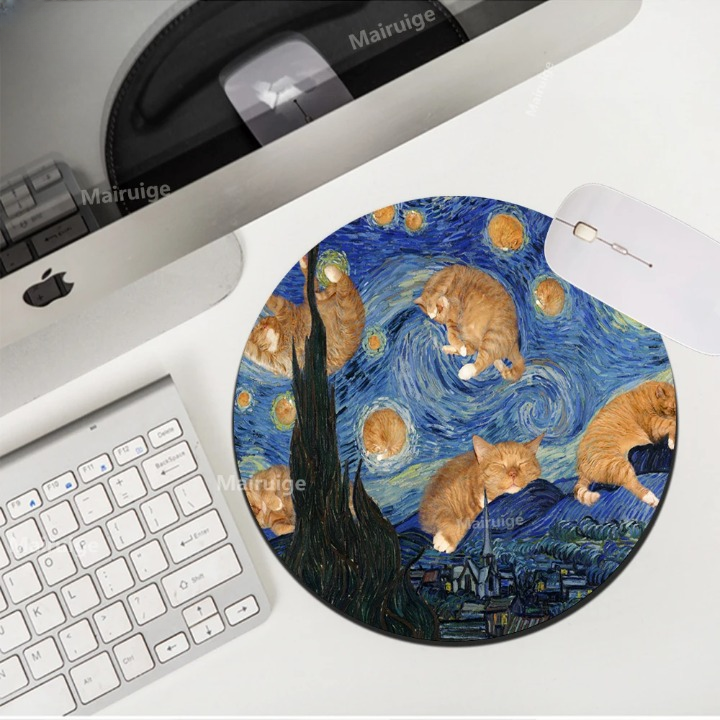 Tapis de Souris Chat "Van Gogh"