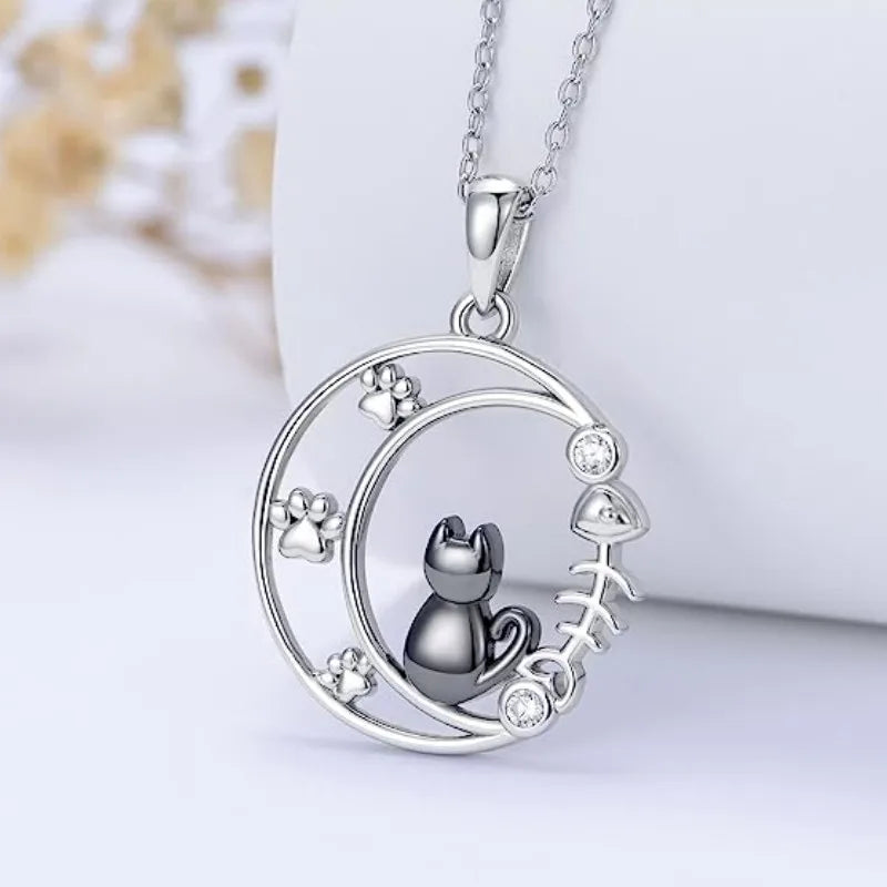 Pendentif chat lune