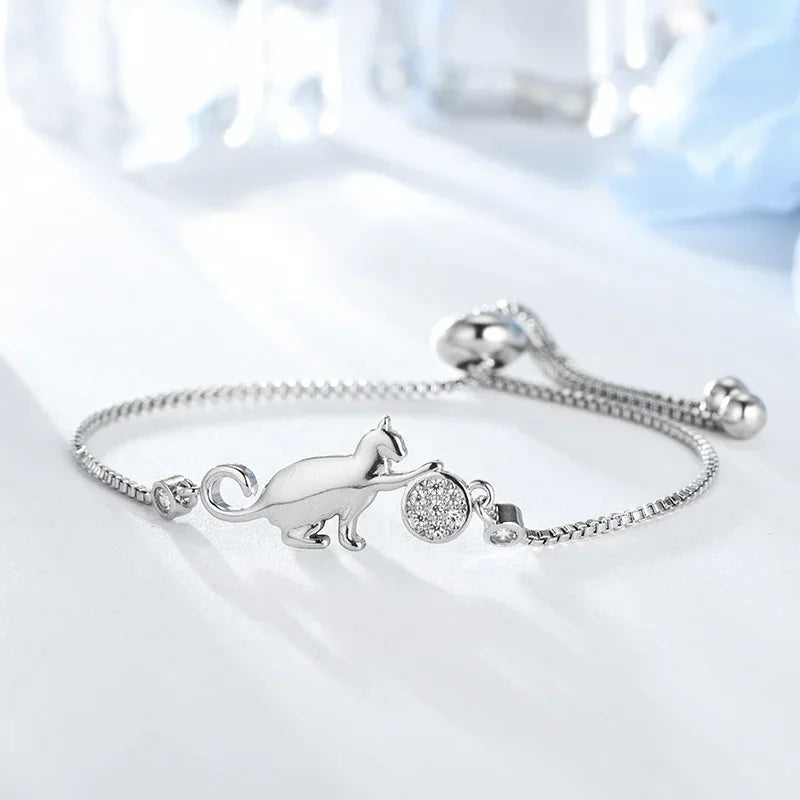 Bracelet chat argent