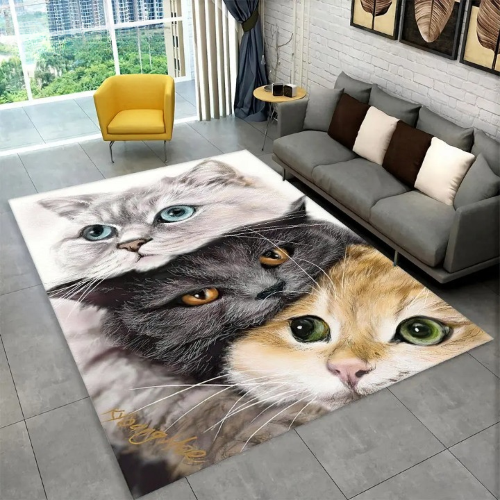 Tapis Motif Chat Salon